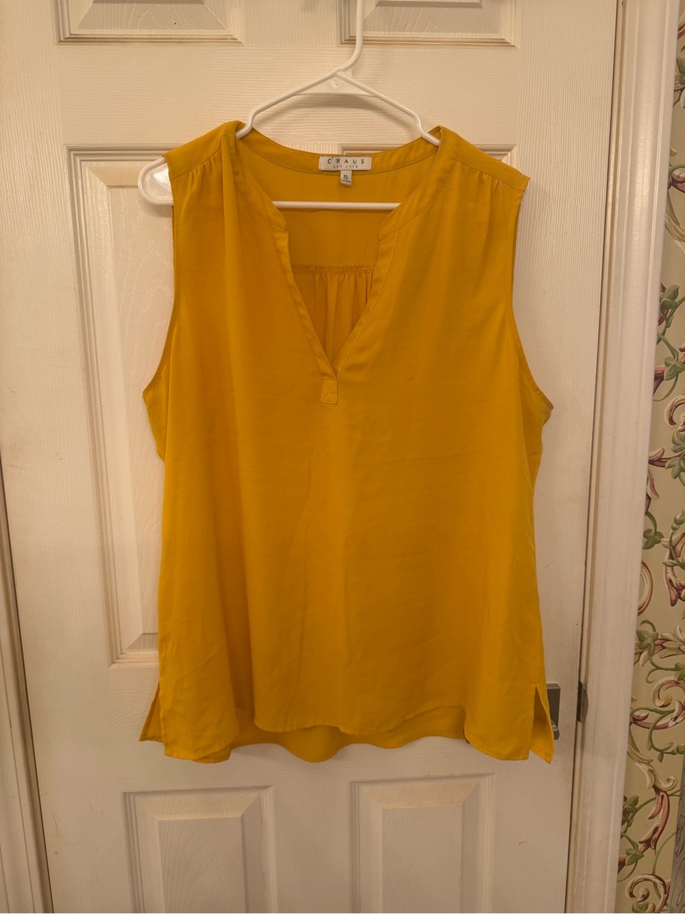 Chaus Sleeveless V-Neck Camisole in Mustard Yellow
